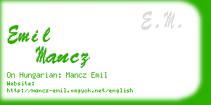 emil mancz business card